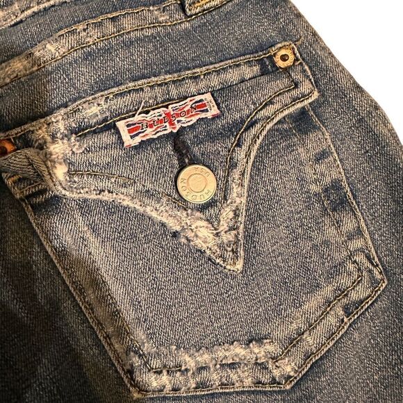 Hudson Cropped Side Slit Distressed Jeans Size 29 - Picture 5 of 7